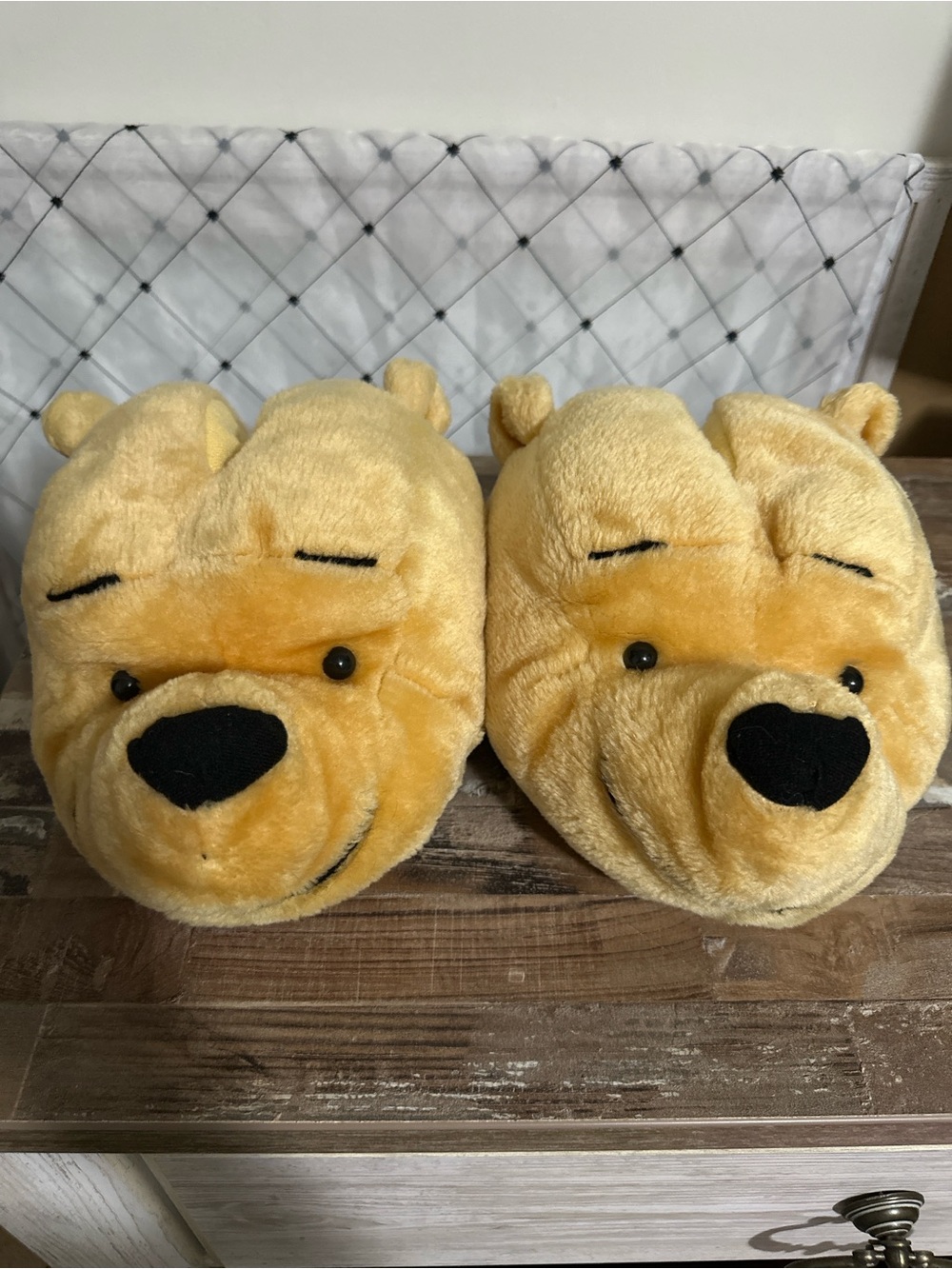 Disney Yellow Winnie the Pooh Plush Slippers Unisex
